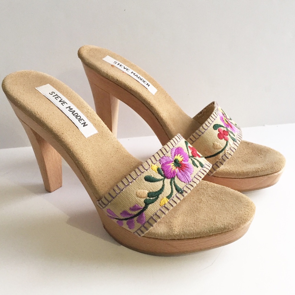 [Steve Madden] RARE Vintage Italian Wooden mule heels